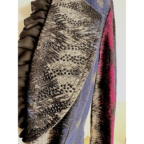 VTG Alberto Makali Jacket Womens L Abstract Boho Velvet Dark Romance Made in USA - Picture 12 of 16